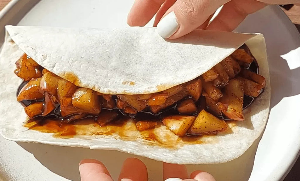 Tortilha de maçã com cupuaçu e maçã