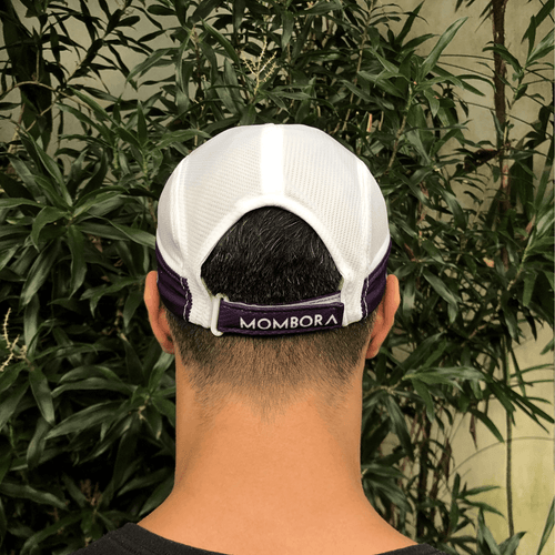 Boné Five Panel - Aba Reta - Branco e Roxo