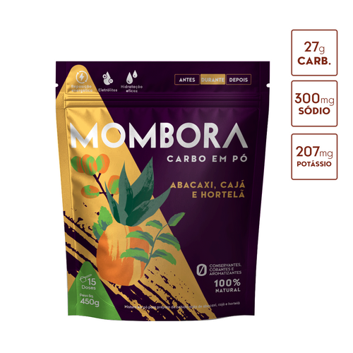 Carbo em pó - Abacaxi, Cajá e hortelã - 450g