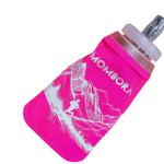 Garrafa de Silicone - Soft Flask - 300ml - Rosa - Estampa Montanha - Boca larga