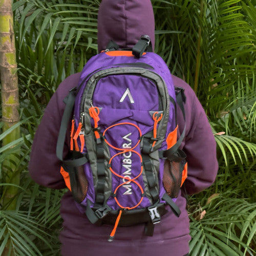 Mochila Nylon - Roxa e laranja