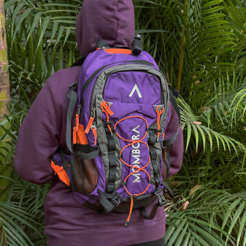 Mochila Nylon - Roxa e laranja