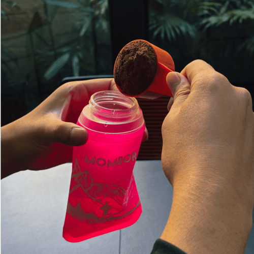 Garrafa de Silicone - Soft Flask - 300ml - Rosa - Estampa Montanha - Boca larga