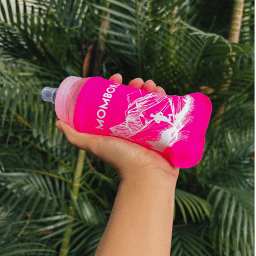 Garrafa de Silicone - Soft Flask - 300ml - Rosa - Estampa Montanha - Boca larga