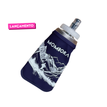 Garrafa de Silicone - Soft Flask - 300ml - Roxa - Estampa Montanha - Boca larga