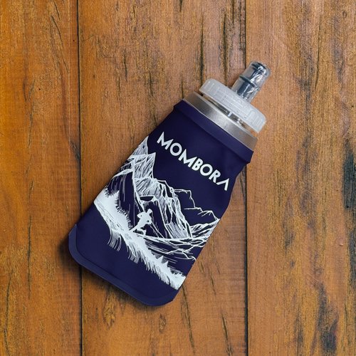 Garrafa de Silicone - Soft Flask - 300ml - Roxa - Estampa Montanha - Boca larga