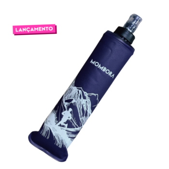 Garrafa de Silicone - Soft Flask - 350ml - Roxa - Estampa Montanha