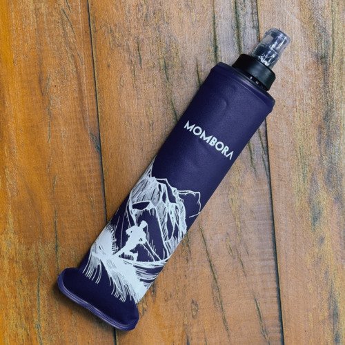 Garrafa de Silicone - Soft Flask - 350ml - Roxa - Estampa Montanha