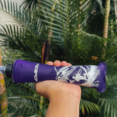 Garrafa de Silicone - Soft Flask - 350ml - Roxa - Estampa Montanha