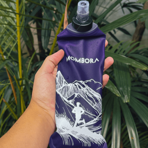 Garrafa de Silicone - Soft Flask - 500ml - Roxa - Estampa Montanha