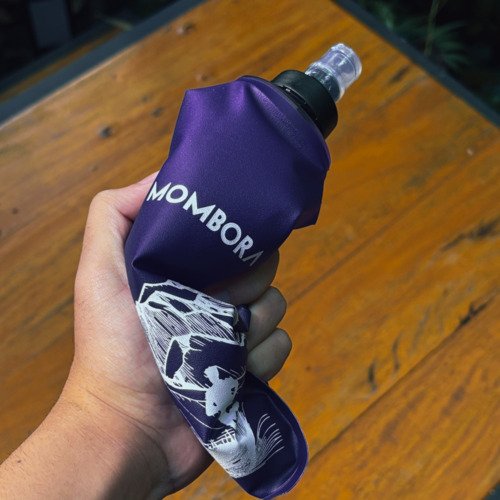 Garrafa de Silicone - Soft Flask - 500ml - Roxa - Estampa Montanha