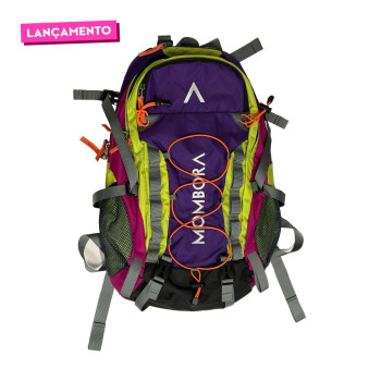 Mochila Nylon - Roxa, verde e rosa