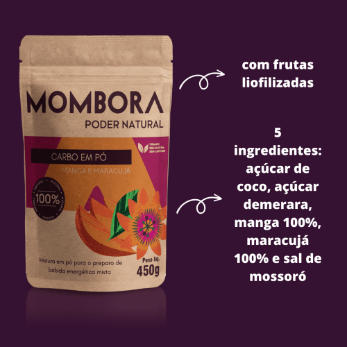 Carbo em pó - manga com maracujá - 450g