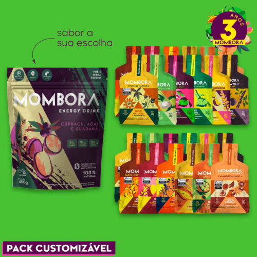 Pack customizável 24 sachês + Carbo em pó